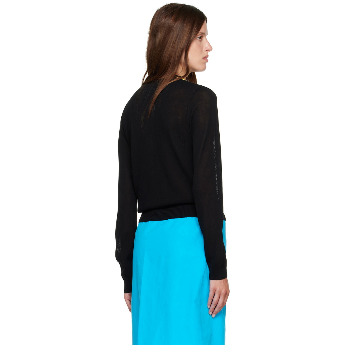 GANNI Black Argyle Cardigan