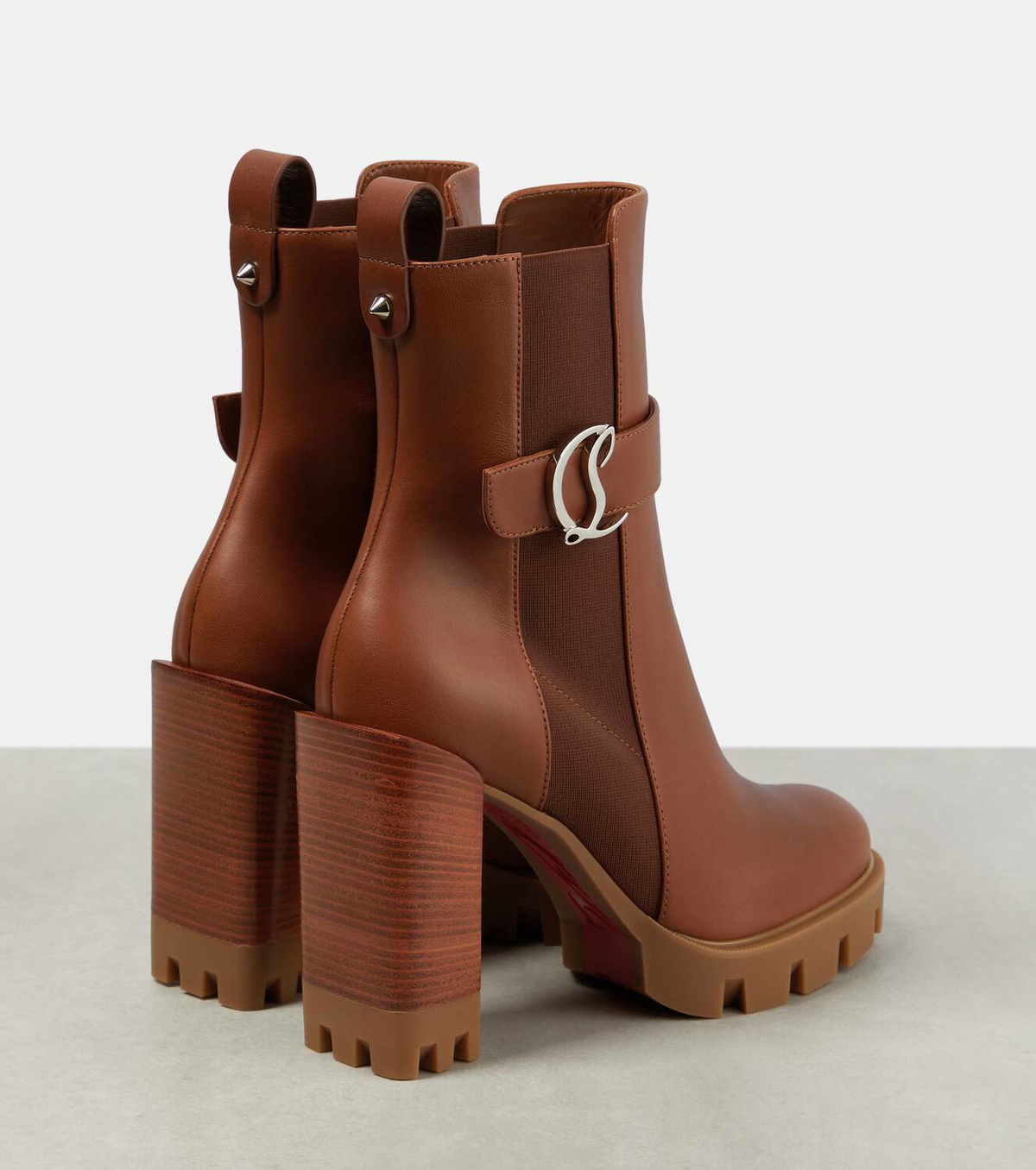 Christian Louboutin CL Chelsea Lug 100 embellished leather ankle boots