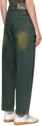 Dime Blue & Green Baggy Jeans