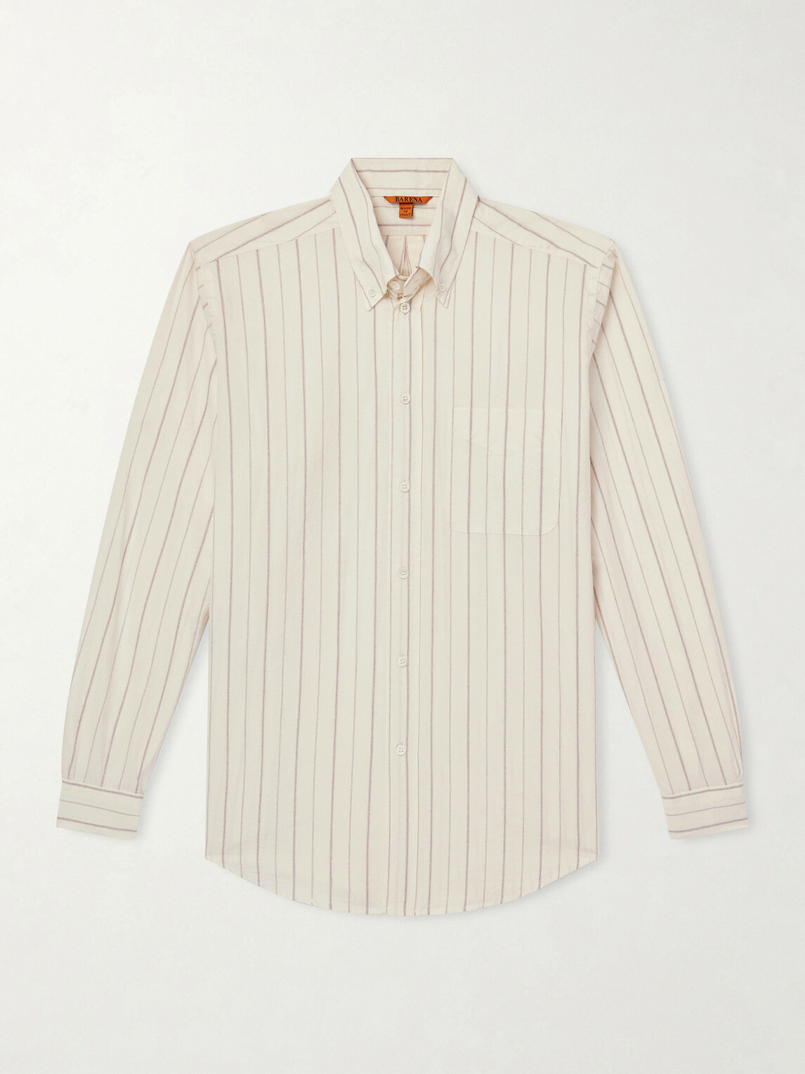 Barena - Camison Button-Down Collar Striped Cotton-Poplin Shirt - Neutrals