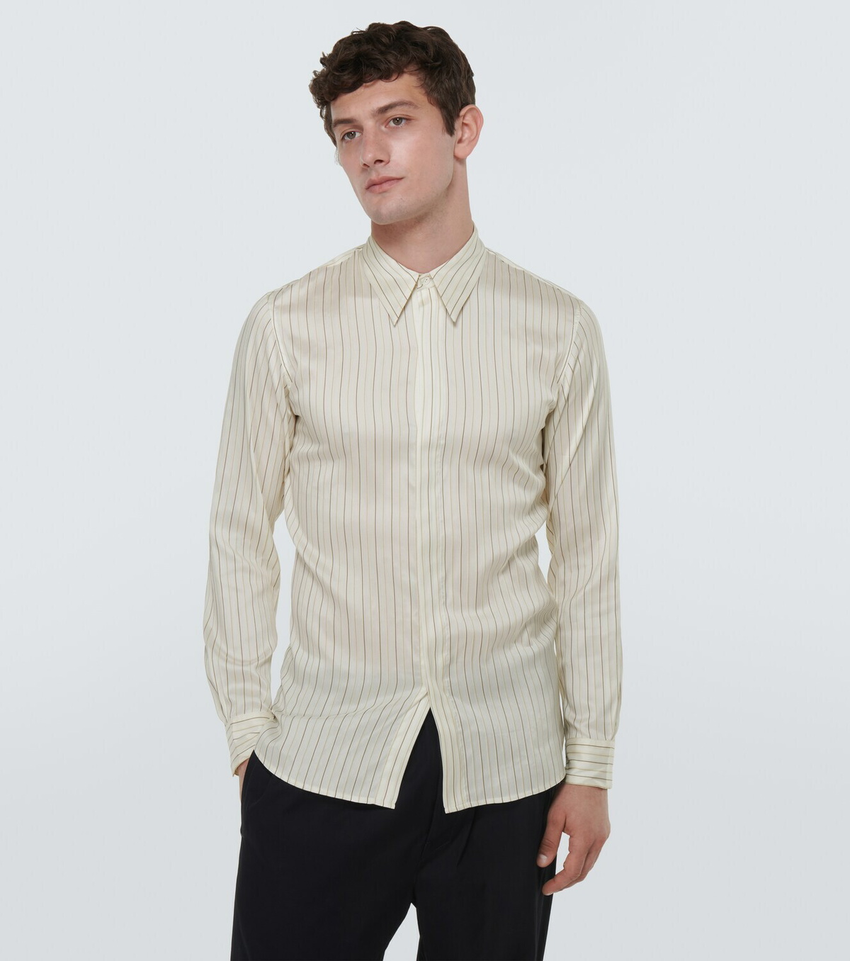 Dries Van Noten Men's Silk Shirt Multicolor