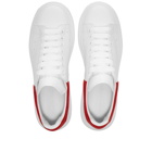Alexander McQueen Men's Heel Tab Wedge Sole Sneakers in White/Lust Red