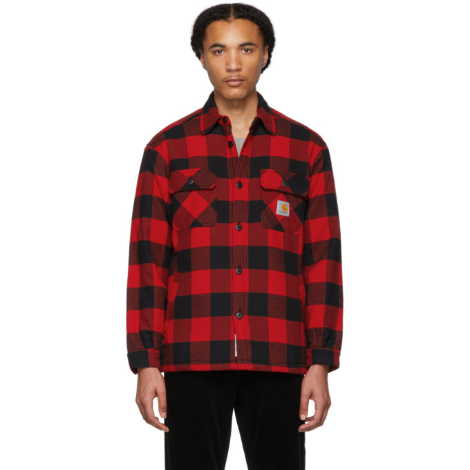 Photo: Carhartt Work In Progress Red and Black Check Merton Jacket Shirt