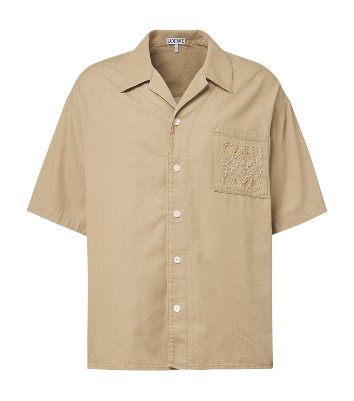 Photo: Loewe Logo embroidered cotton shirt