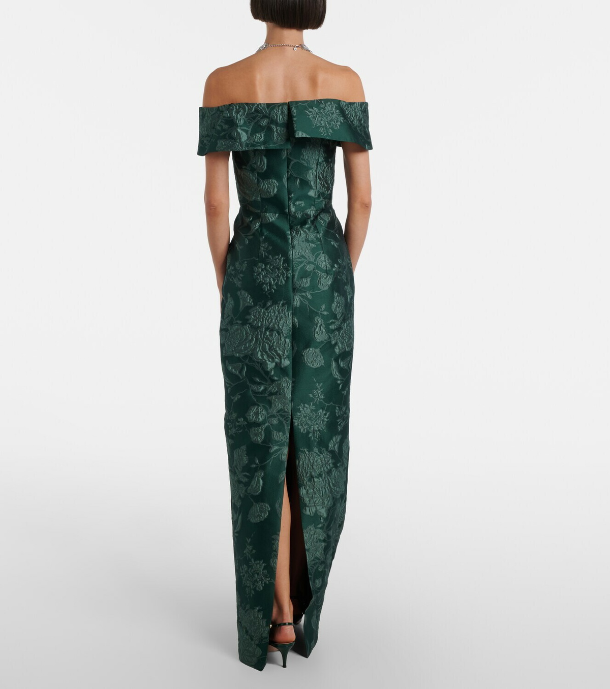 Emilia Wickstead Aislinn floral cloqué bustier gown