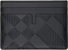 Burberry Black Embossed Check Card Holder