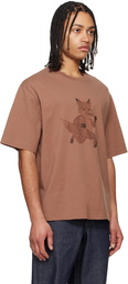 Maison Kitsuné Brown Speedy Fox Print Oversize T-shirt