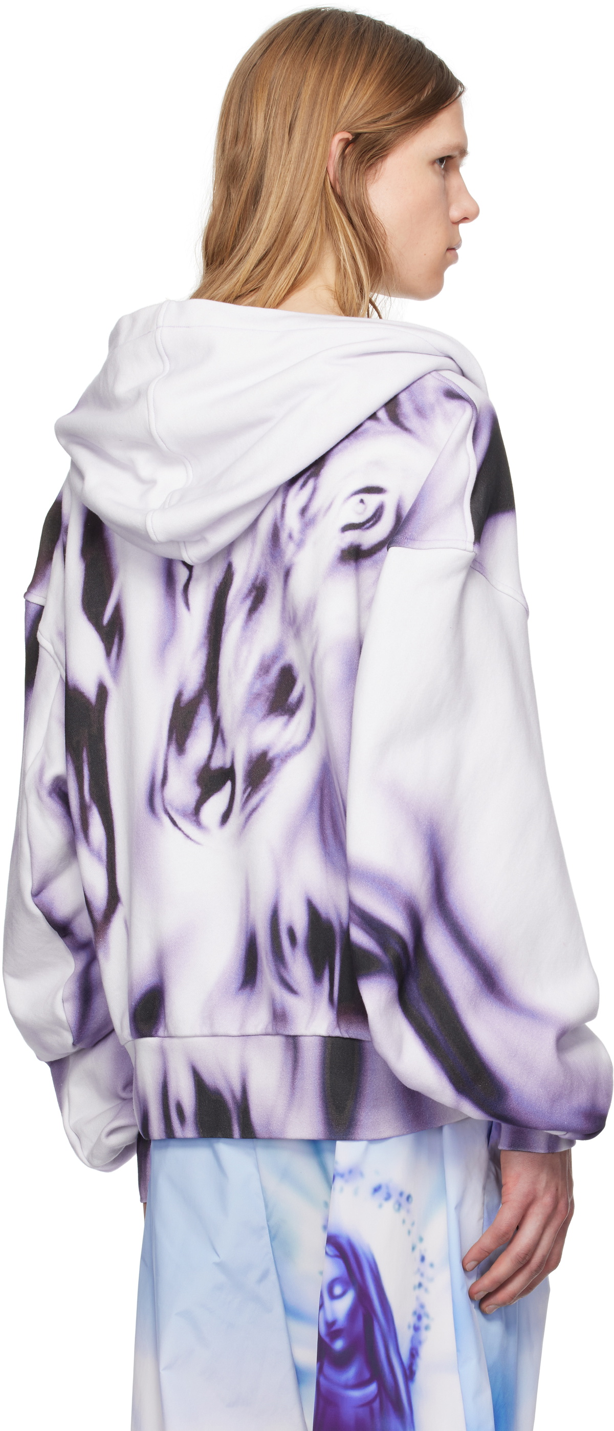 Gerrit Jacob White & Purple Oversized Hoodie