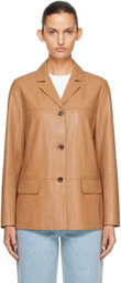 Loulou de Saison Tan NARI Straight Leather Jacket