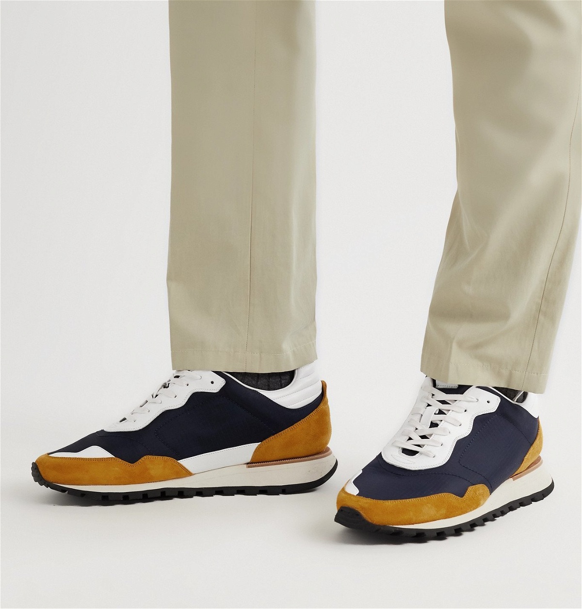 Dunhill - Axis Ripstop, Suede and Leather Sneakers - Blue Dunhill