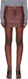 REMAIN Birger Christensen Burgundy Bonded Leather Miniskirt