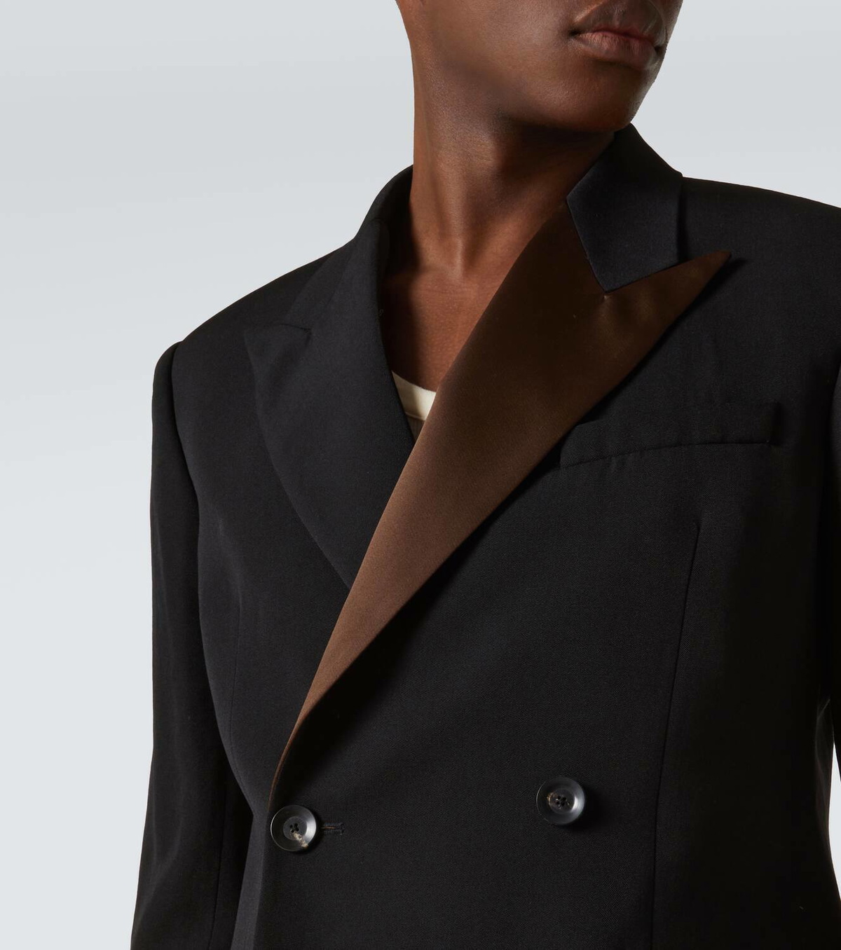 Wales Bonner Rise satin-trimmed wool tuxedo jacket Wales Bonner