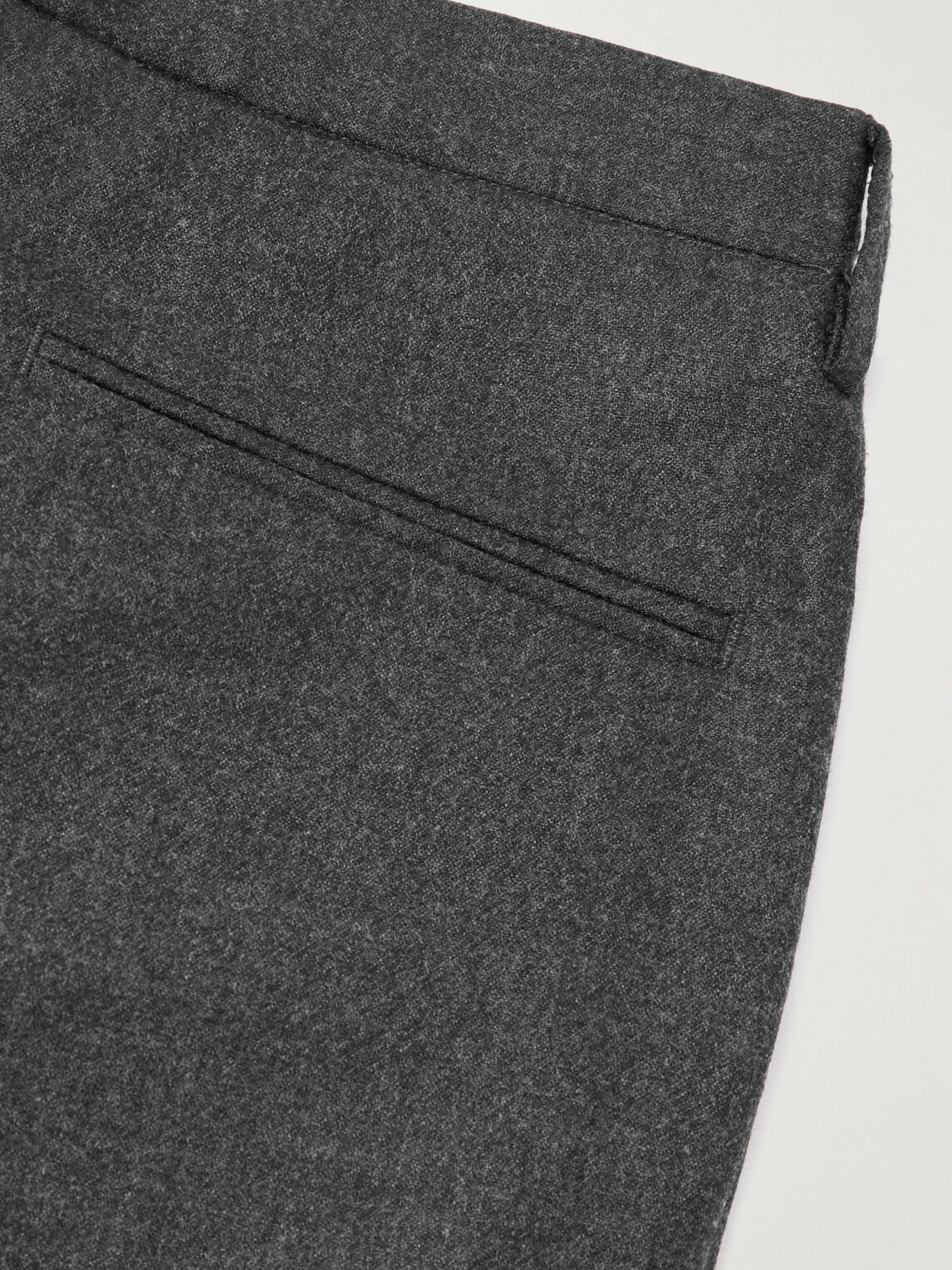 Thom Sweeney - Straight-Leg Pleated Wool-Blend Flannel Trousers - Gray