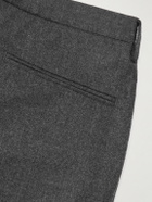 Thom Sweeney - Straight-Leg Pleated Wool-Blend Flannel Trousers - Gray