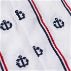 Thom Browne Men's Anchor Sock in White
