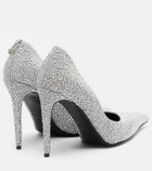 McQueen Skull studded satin pumps