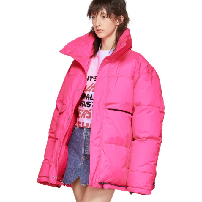 VETEMENTS Pink Down Puffer Jacket Vetements