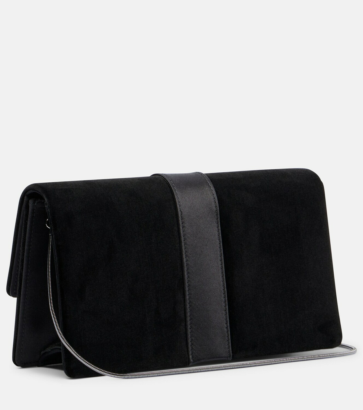 Manolo Blahnik Capri embellished velvet clutch