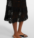 Anna Kosturova Filigree crochet cotton midi skirt