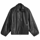 Represent Men's Faux Leather Bomber Jacket in Jet Black