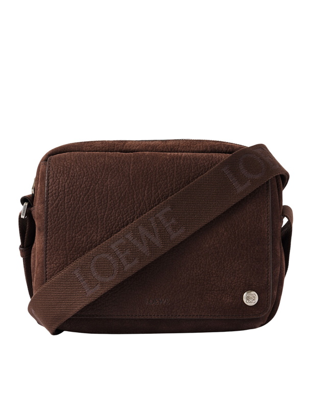 Photo: LOEWE - Pebble Embellished Full-Grain Nubuck Messenger Bag