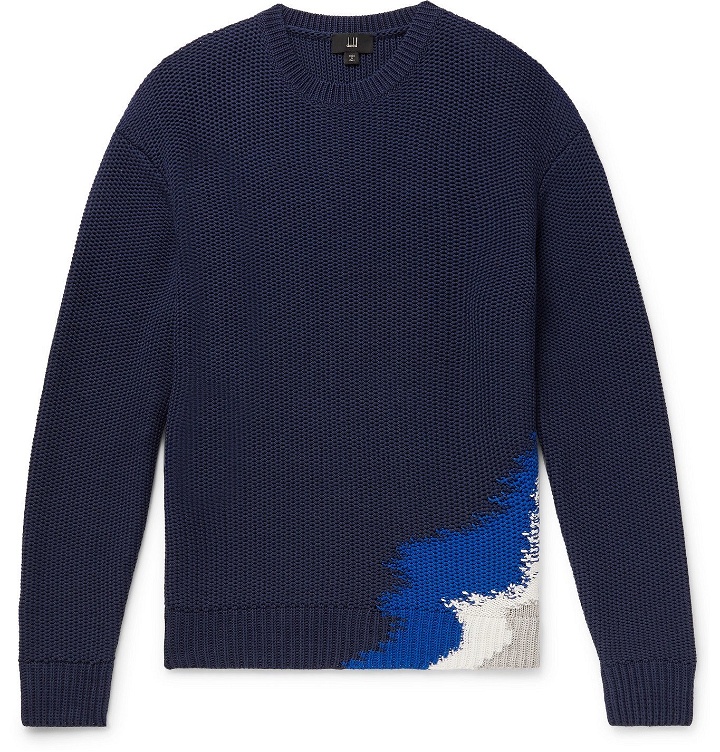 Photo: DUNHILL - Intarsia Cotton Sweater - Blue