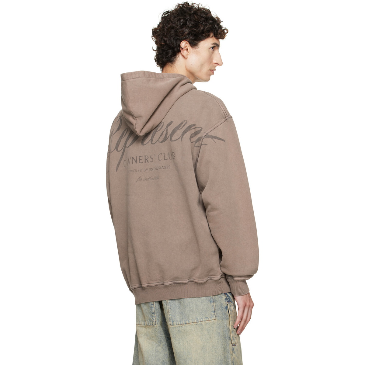Represent Brown Printed 'Owners Club' Script Hoodie