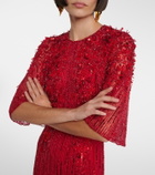 Jenny Packham Violetta embellished caped gown