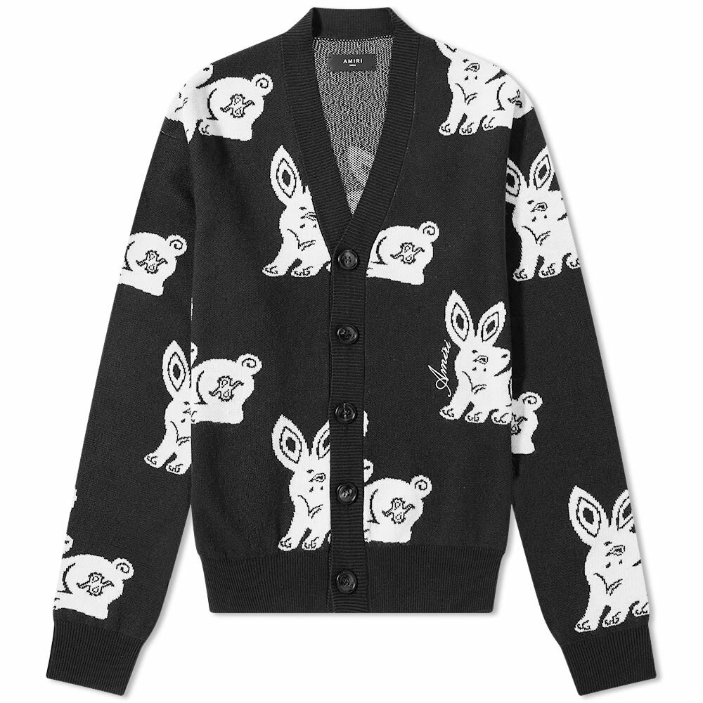 AMIRI Men's Rabbit Repeat Cardigan in Black Amiri
