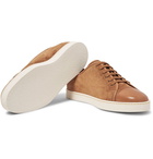 John Lobb - Levah Cap-Toe Leather and Suede Sneakers - Light brown