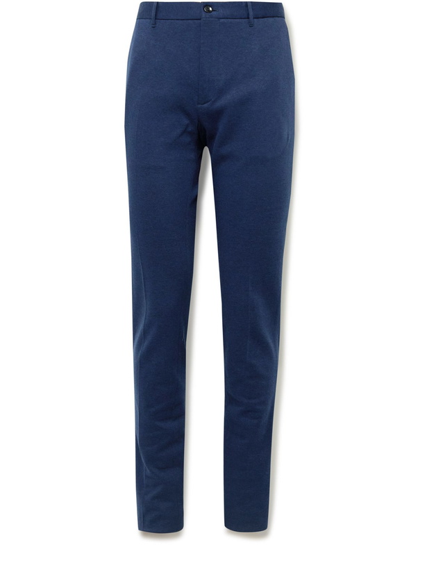 Photo: Incotex - Slim-Fit Double-Faced Cotton-Blend Trousers - Blue