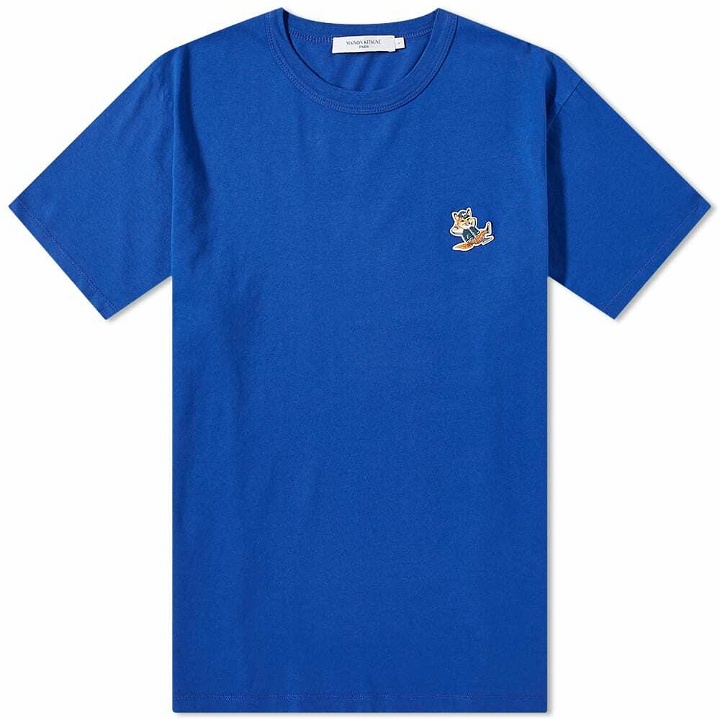 Photo: Maison Kitsuné Men's Dressed Fox Patch Classic T-Shirt in Deep Blue