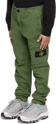 Stone Island Junior Kids Green Patch Cargo Pants