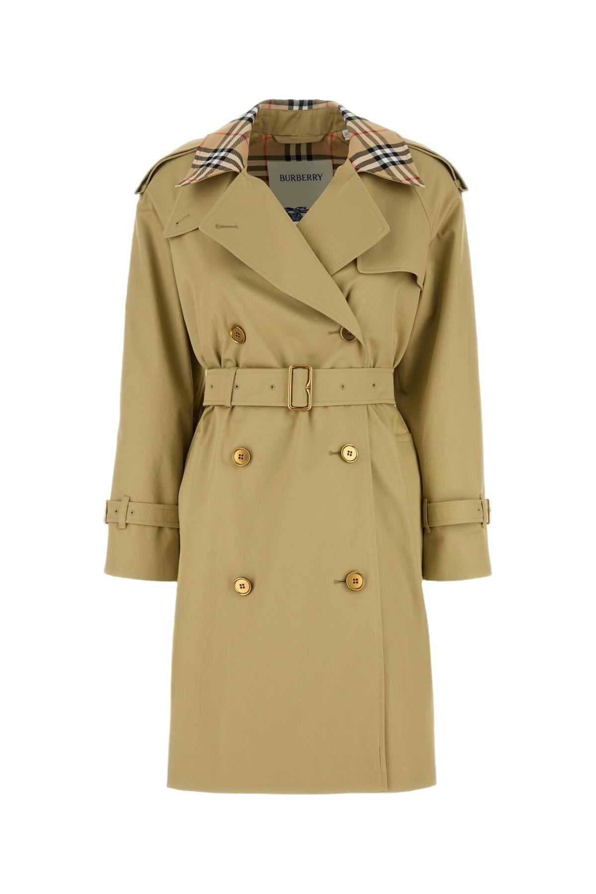 BURBERRY short cotton gabardine trench coat White Burberry