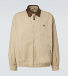 Prada Leather-trimmed cotton blouson jacket