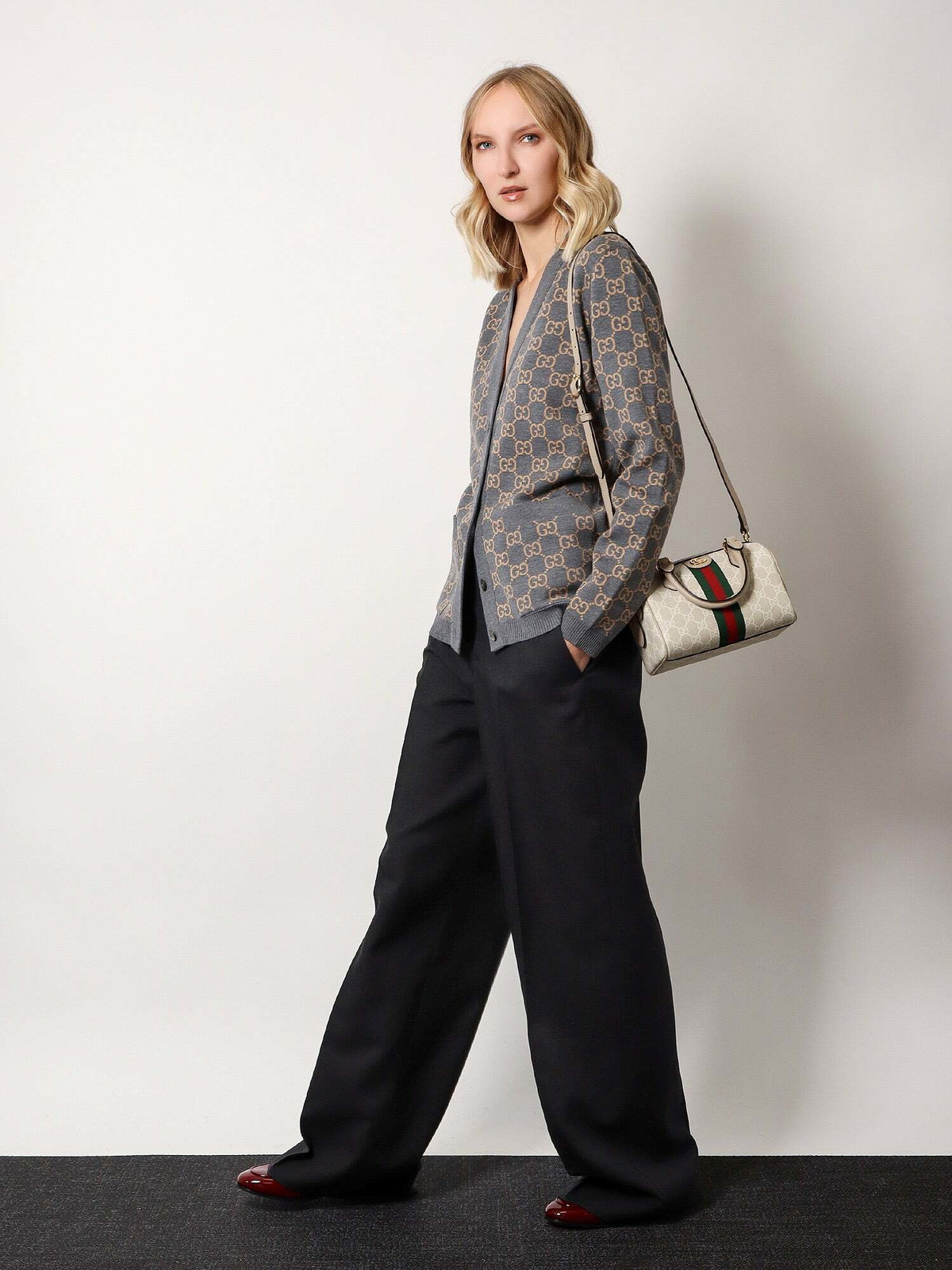 Gucci Cardigan Grey Womens Knitwear Gucci