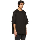 Juun.J Black Jersey and Poplin Layered T-Shirt