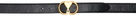 AMI Paris Black Ami de Cœur Oval Buckle Belt