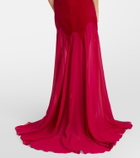 McQueen Velvet-trimmed silk georgette gown