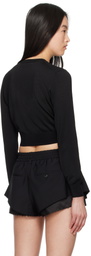 alexanderwang.t Black Cropped Athletic Mesh Cardigan