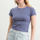 SUNDAYFRUITMARKET Women's Mini Sun Stripe T-Shirt in Navy