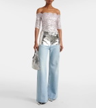 Rabanne Metallic wide-leg jeans