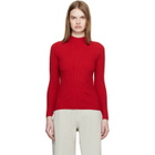 Veilance Red Conic Wool Midlayer Sweater