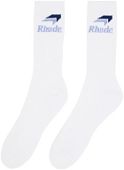 Rhude White Speedmark Socks