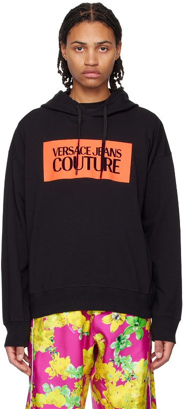 Photo: Versace Jeans Couture Black Printed Hoodie