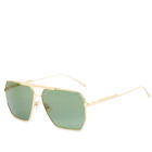 Bottega Veneta Eyewear Men's BV1012S Sunglasses in Gold/Green