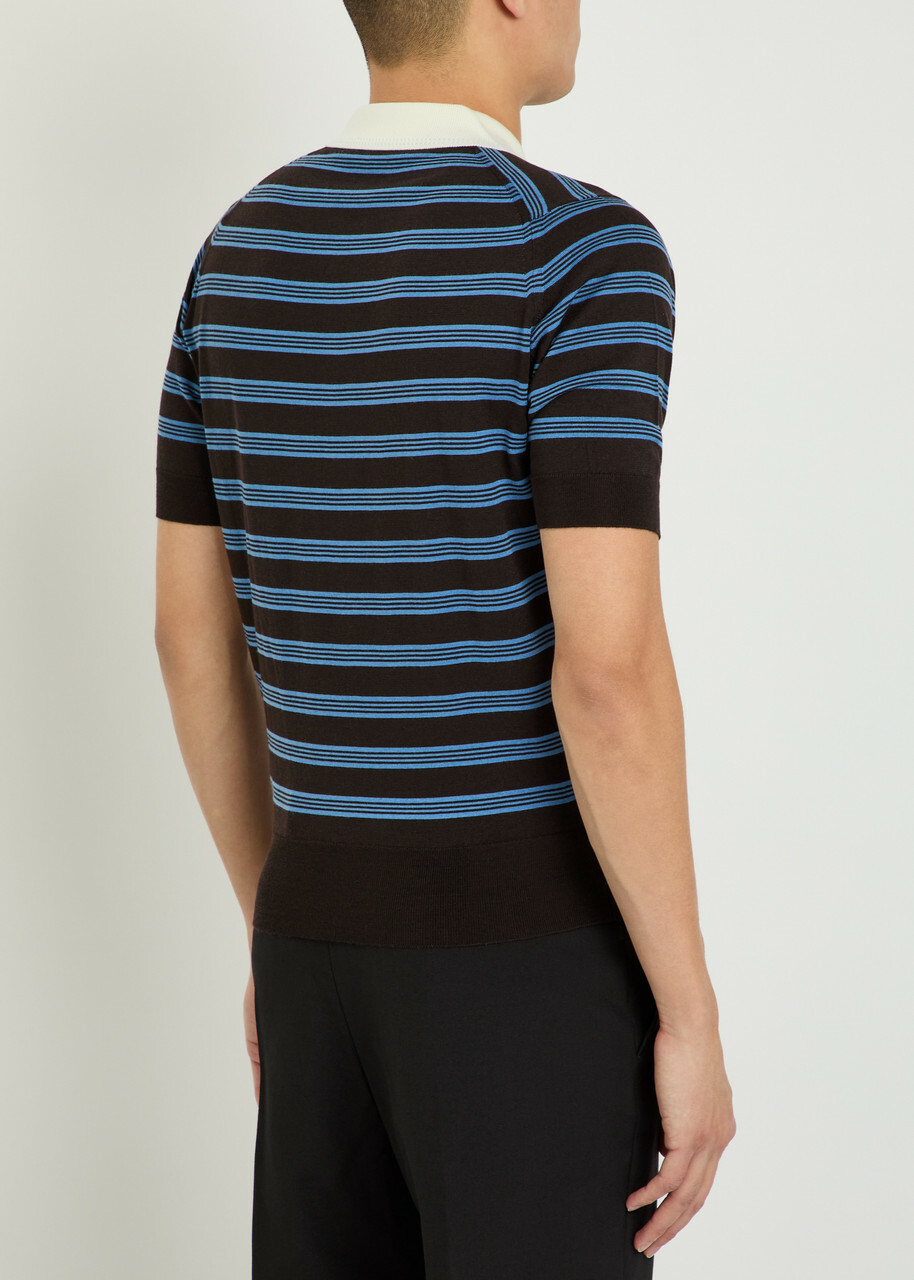 Wales Bonner Breeze Merino Wool Polo Shirt Multicoloured 1
