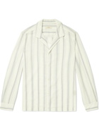 Altea - Parker Camp-Collar Striped Cotton-Voile Shirt - Neutrals