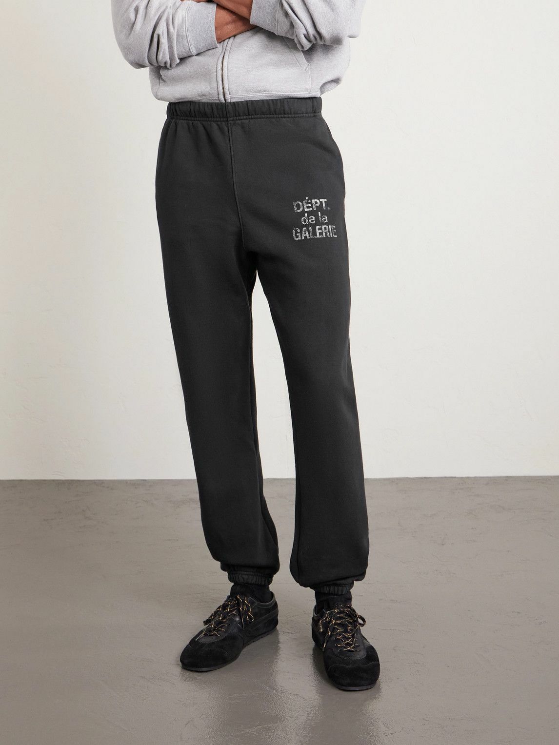 Gallery Dept. - Tapered Logo-Print Cotton-Jersey Sweatpants - Black