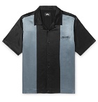 Stüssy - Camp-Collar Two-Tone Satin Shirt - Black